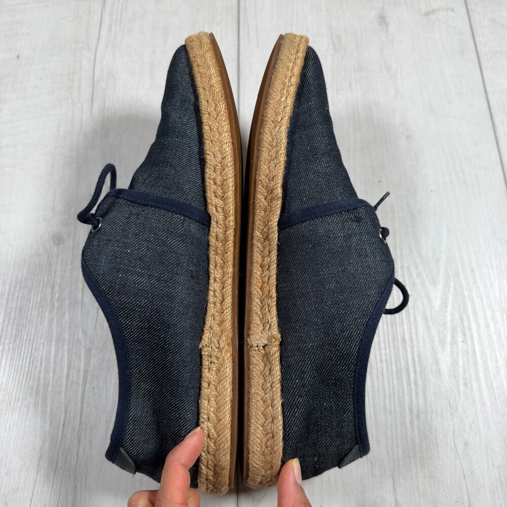 BURBERRY Mens Euro 43/ US 10 Navy Blue Denim Espadrille Laced Shoes Travel - Picture 6 of 10